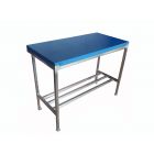 1" Poly Top with Stainless Steel Stand 6x2 ft - Blue
