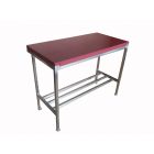 2" Poly Top with Stainless Steel Stand 4x2 ft  - Dark Red