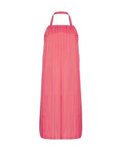 Nylon Twin Striped Bib Apron - Red / White