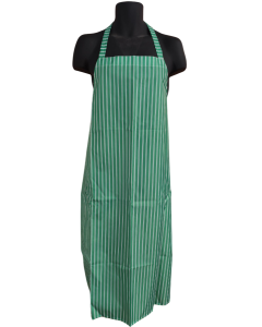  Nylon Twin Striped Bib Apron - Green / White