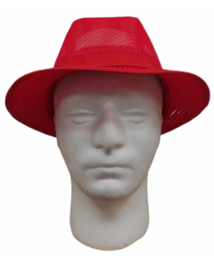 Red Butchers Trilby Hat - Large