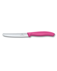 Victorinox 11cm Serrated Tomato / Table Knife: Pink