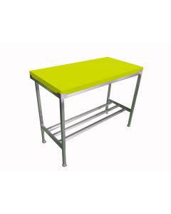 1" Poly Top with Stainless Steel Stand 3x2 ft - Yellow