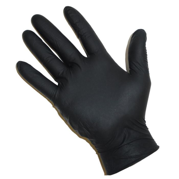 Black rubber gloves sales