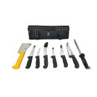 Icel 9 Piece Pro Butchers Knife Set - Black