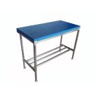 1" Poly Top with Stainless Steel Stand 3x2 ft - Blue