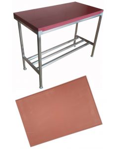 1” Red Polytop & Polytop Tables 5ft x 2ft