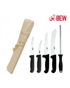 BEW 6 Piece Starter Butchers Knife Set - Black