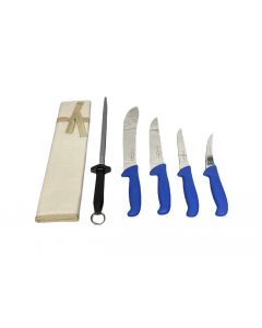 F Dick 6 Piece Butchers Knife Set - Blue